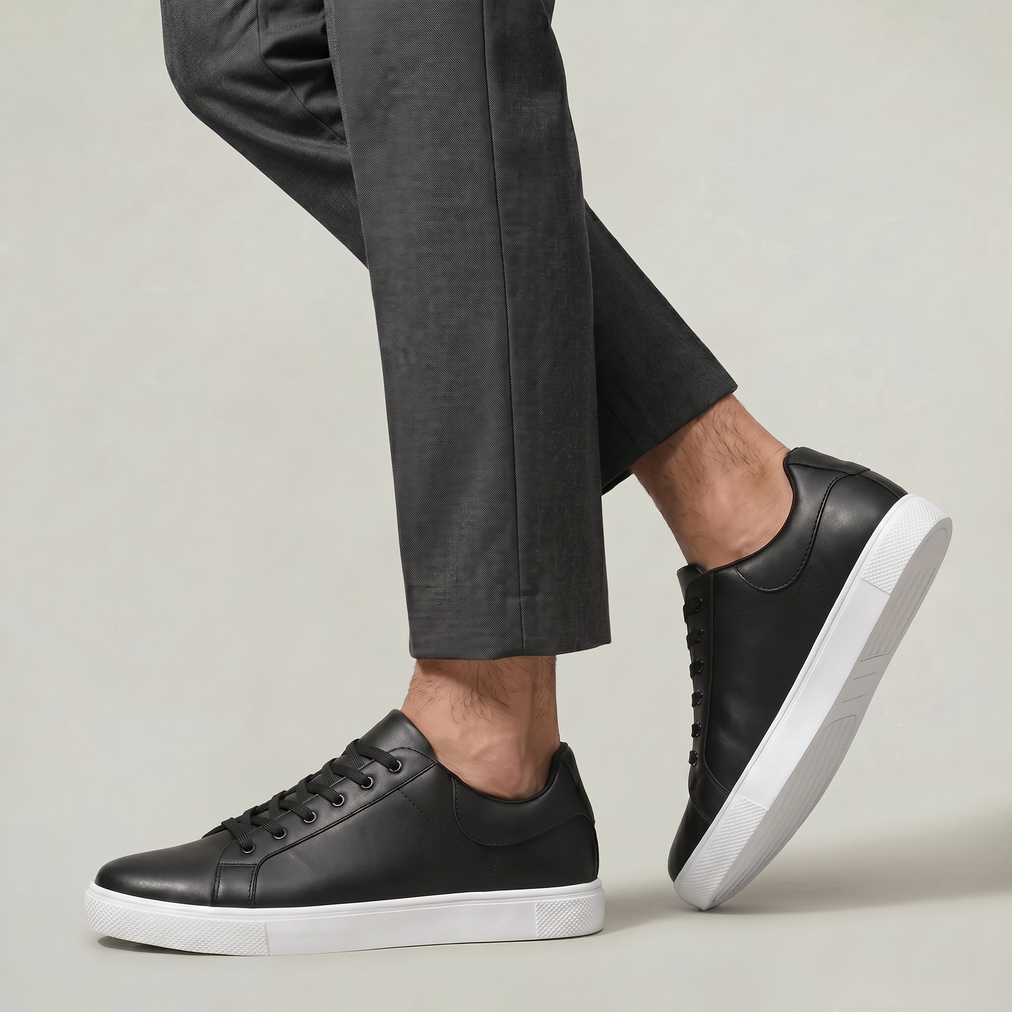 Men's Leather Lace Up Low Top Sneakers