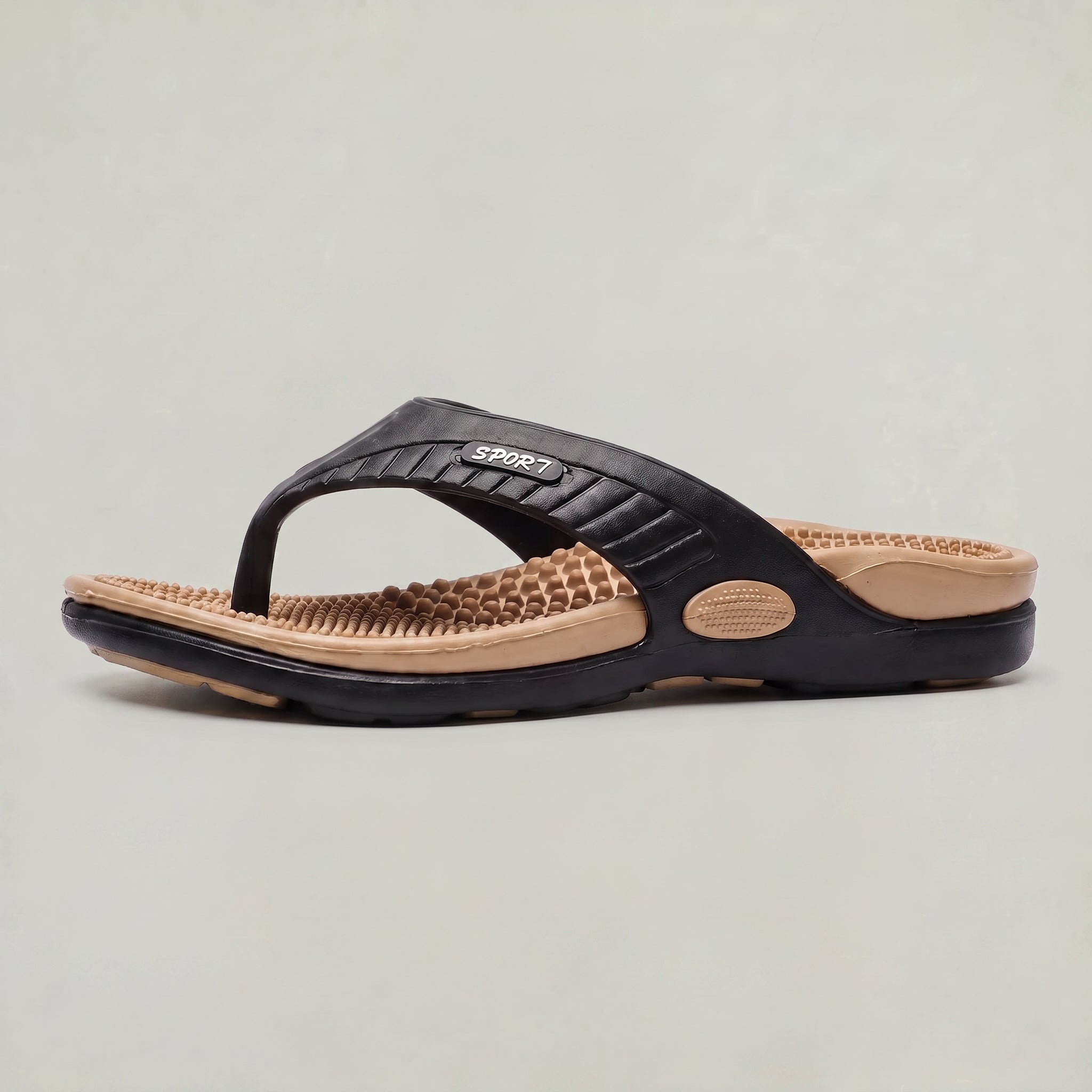 Men's Lightweight Beach Flip Flop Sandals With Textured Footbed