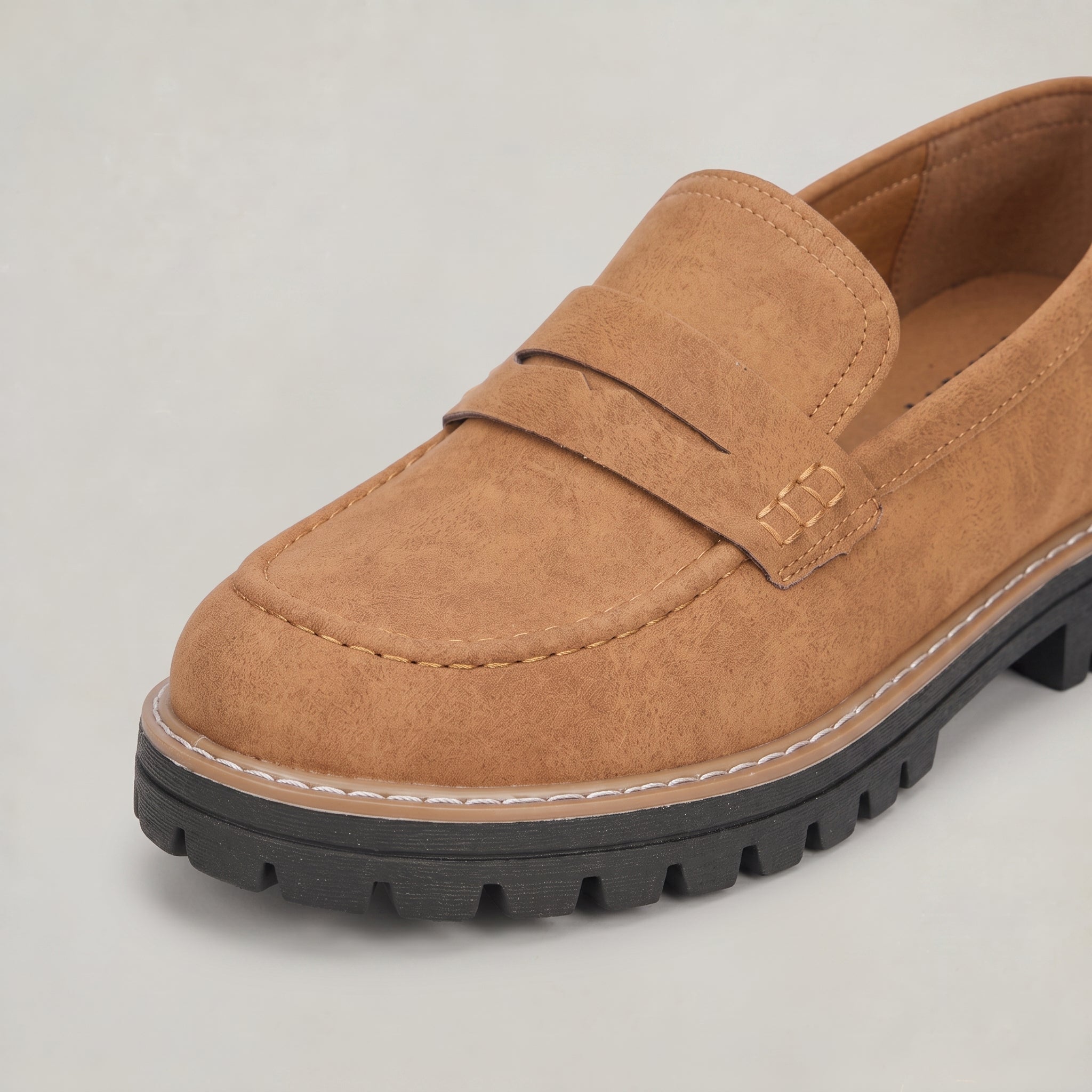Women's Suede Platform Slip-On Penny Loafers