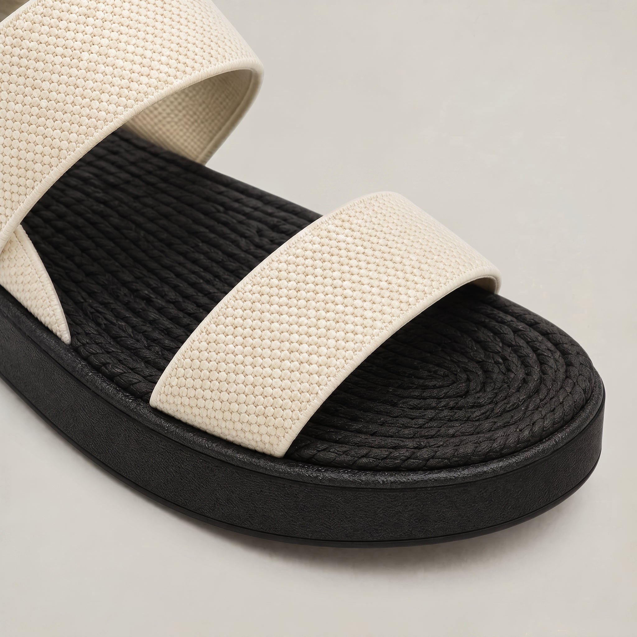Women's Open Toe Platform Slide Sandals With Elastic Strap