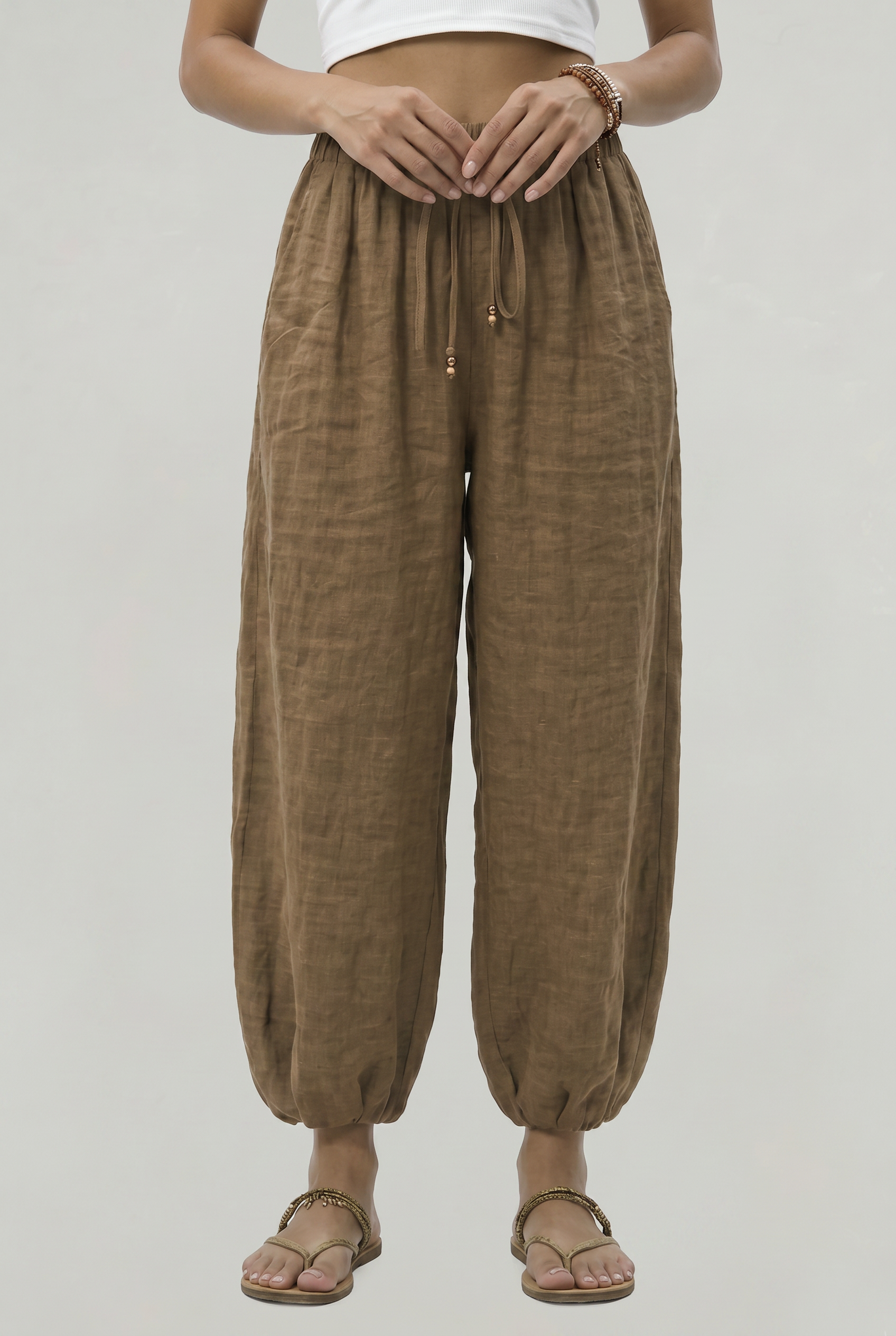 Women's Wide Leg Linen Trousers