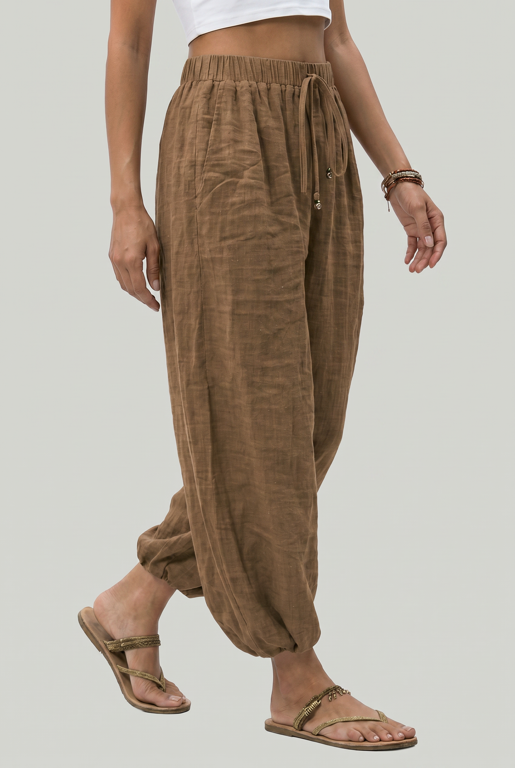 Women's Wide Leg Linen Trousers