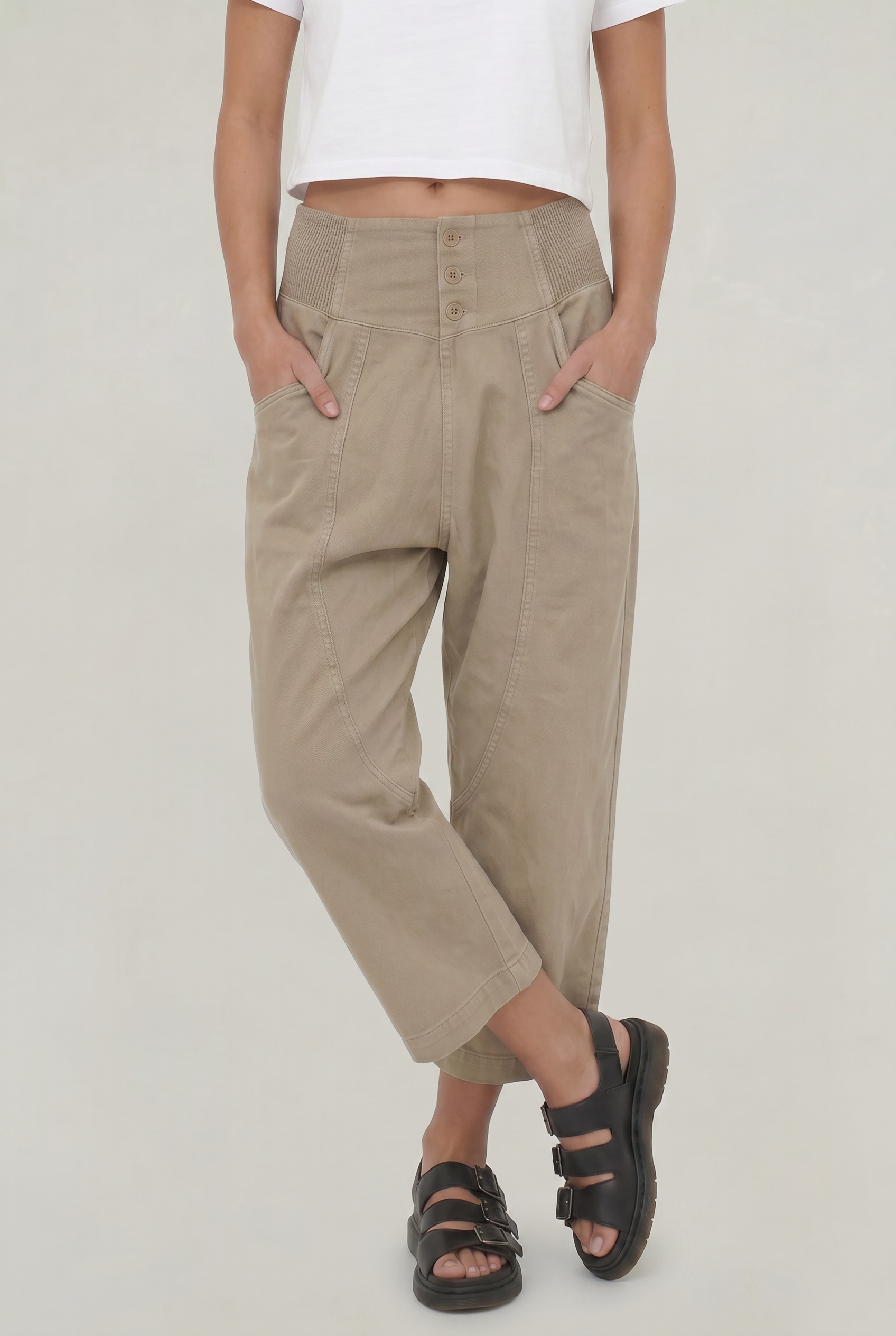 Women's Cotton Linen Wide Leg Trousers