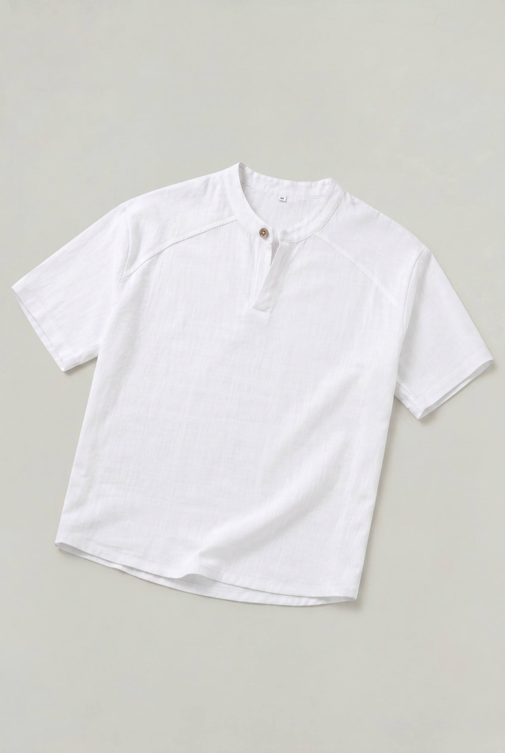 Men's Linen Short Sleeve Henley T-Shirt