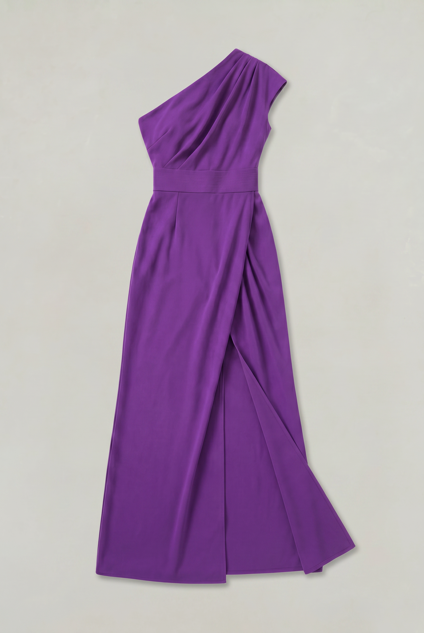 Women's One-Shoulder Maxi Evening Dress - Asymmetric Neckline