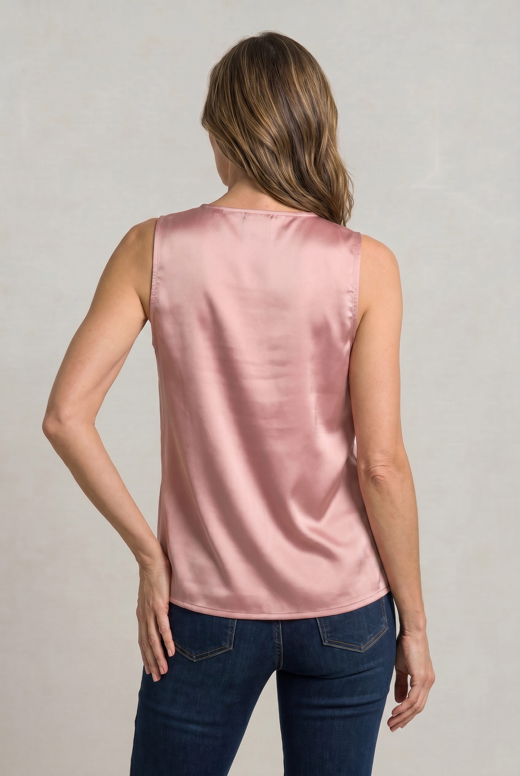 Women's Cowl Neck Sleeveless Cami Top - Draped Front