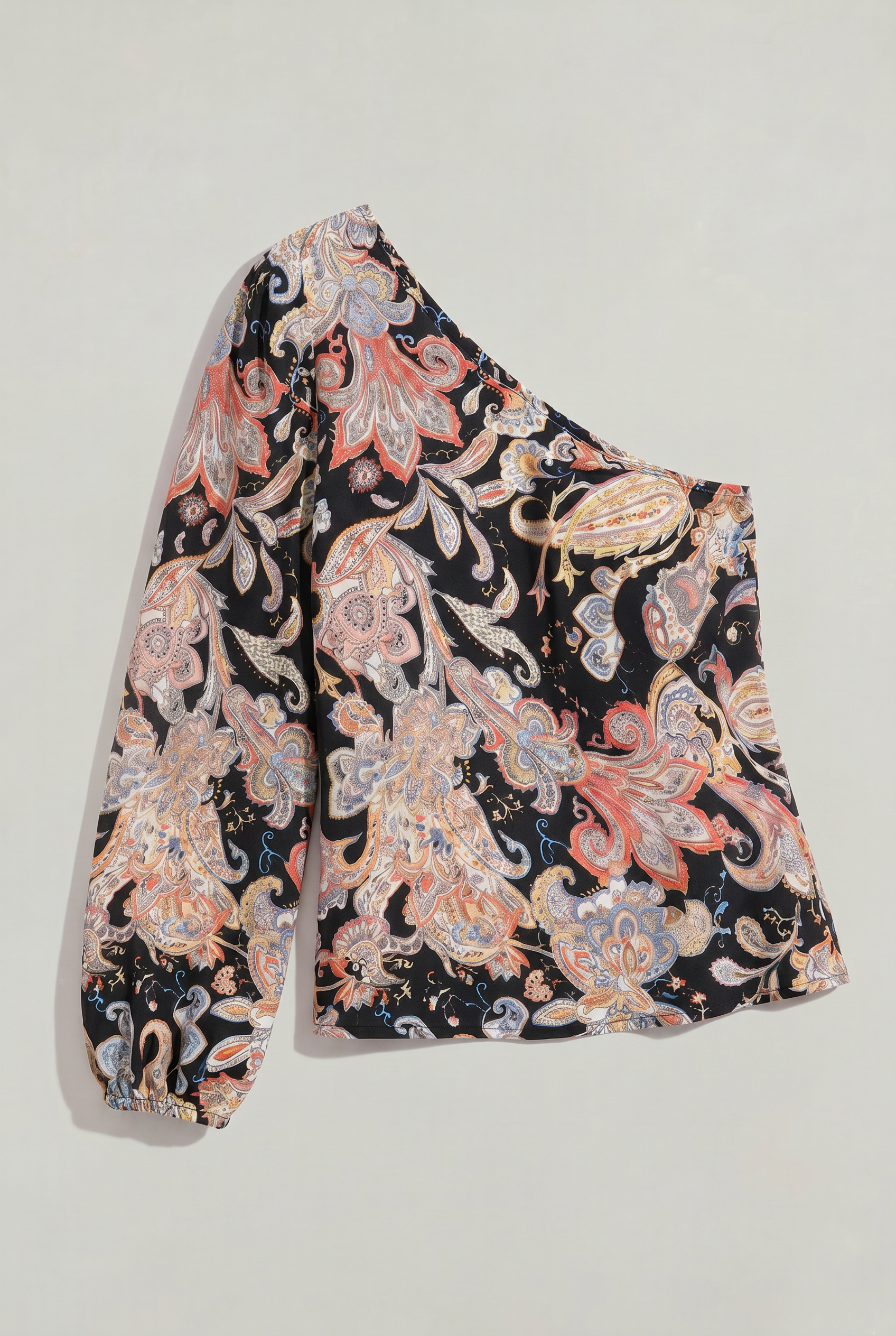 Women's One Shoulder Printed Long Sleeve Blouse