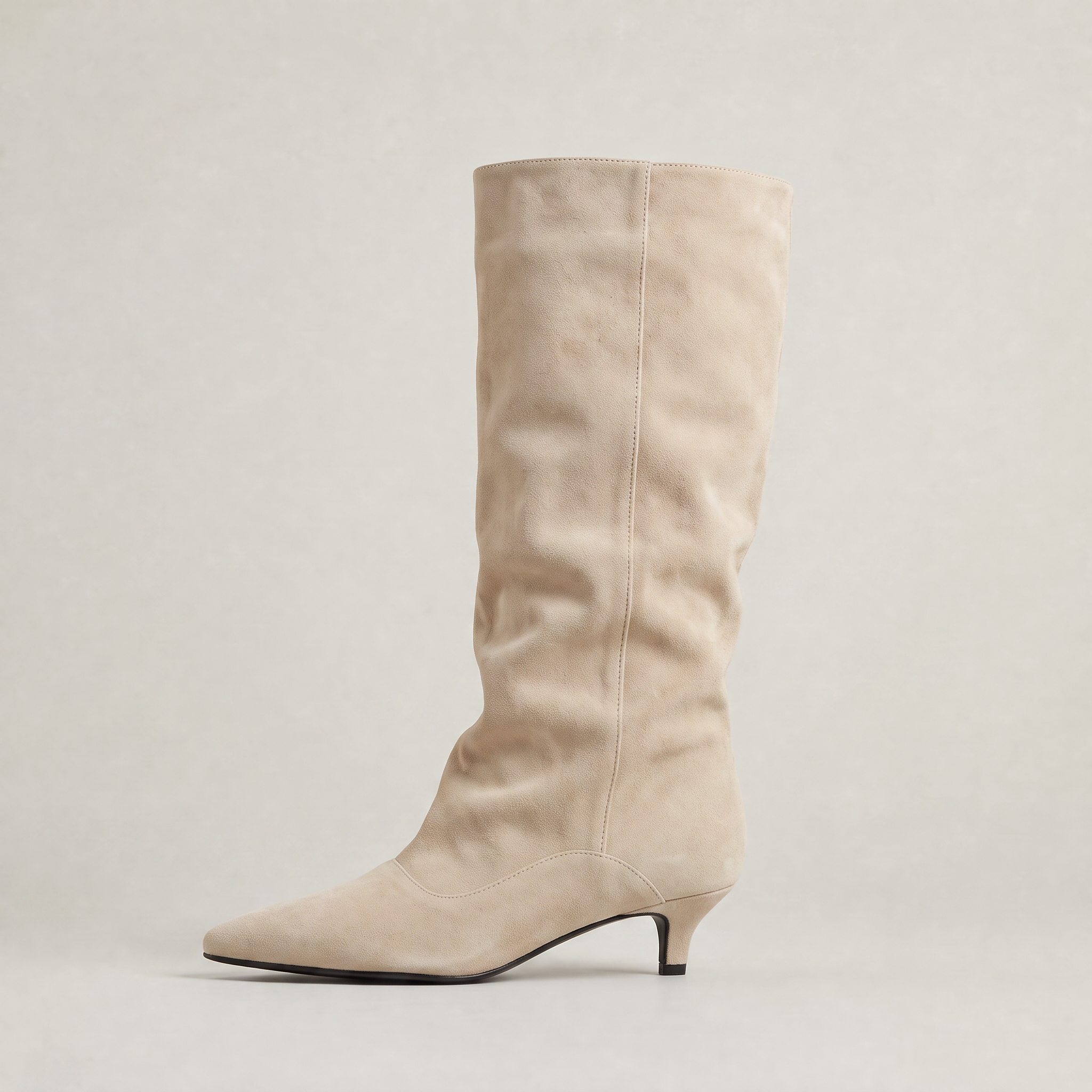 Women’s Suede Knee-High Slouch Boots - Pull-On Style
