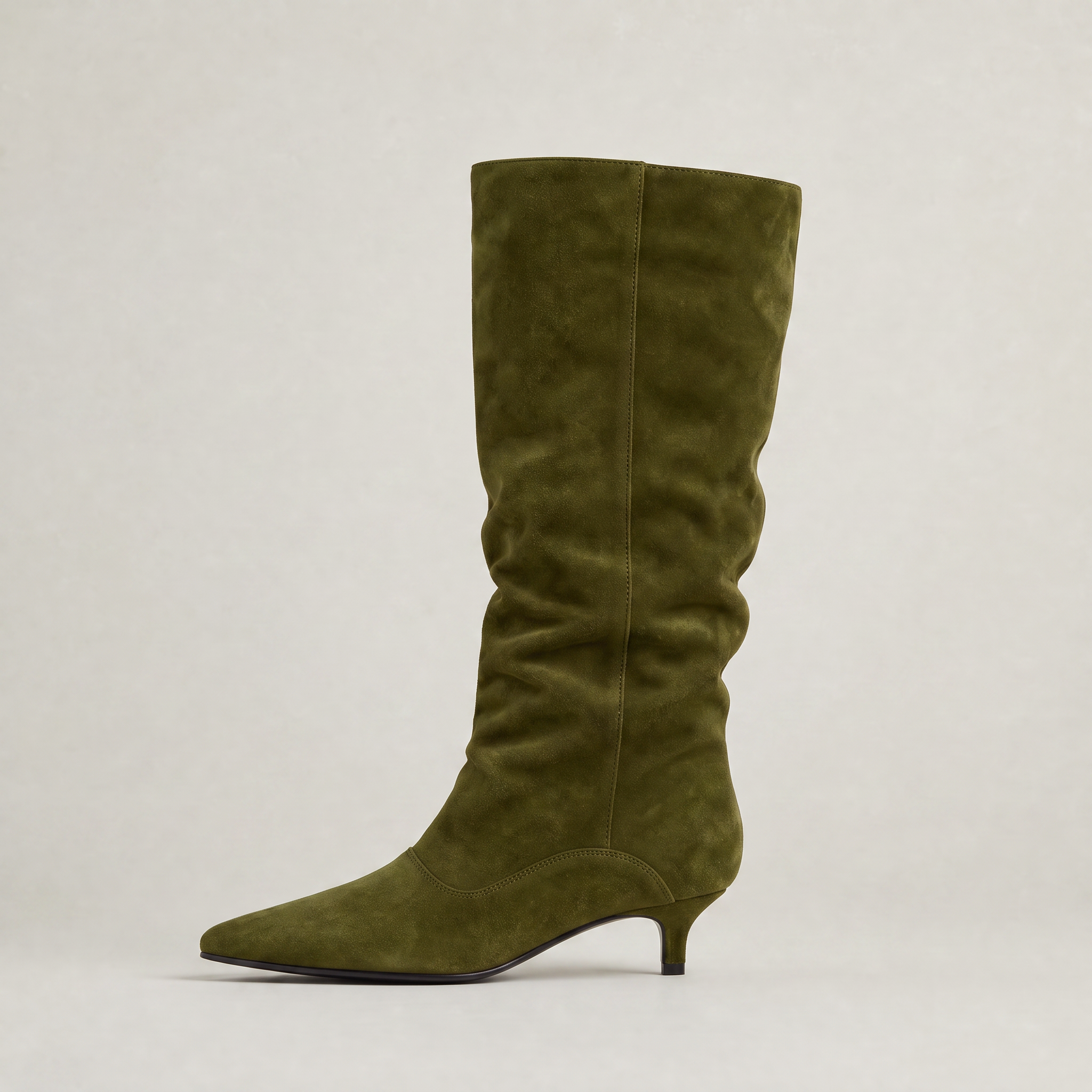 Women’s Suede Knee-High Slouch Boots - Pull-On Style