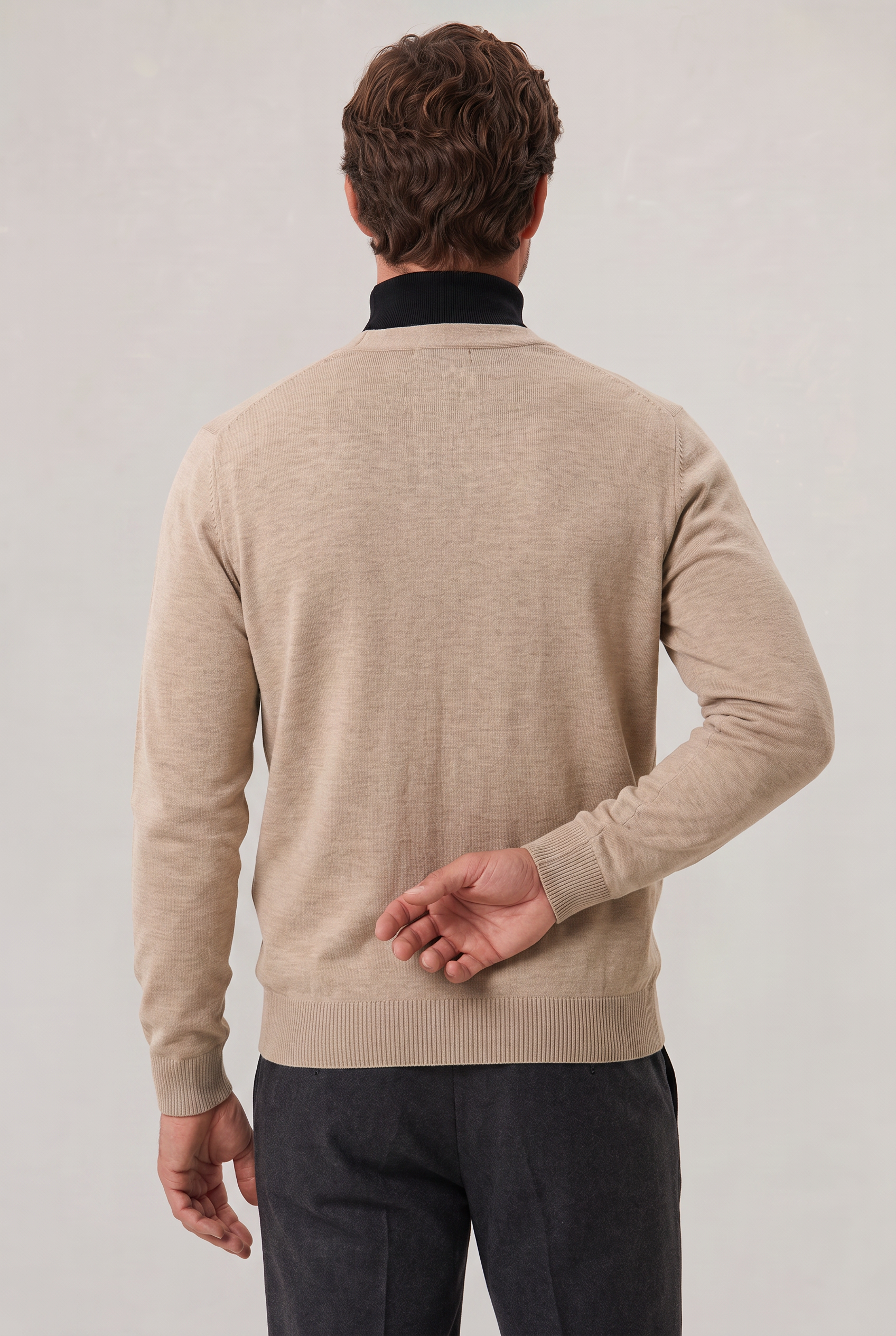 Men’s V-Neck Button-Front Cardigan - Knit Jumper