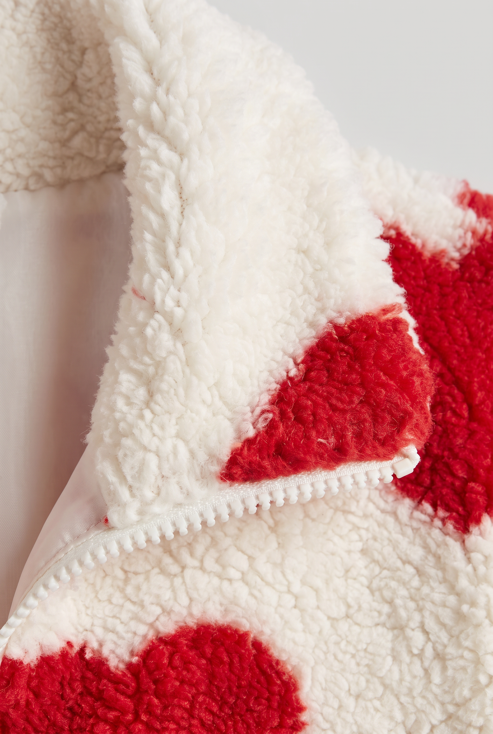 Women's Heart Print Teddy Fleece Jacket
