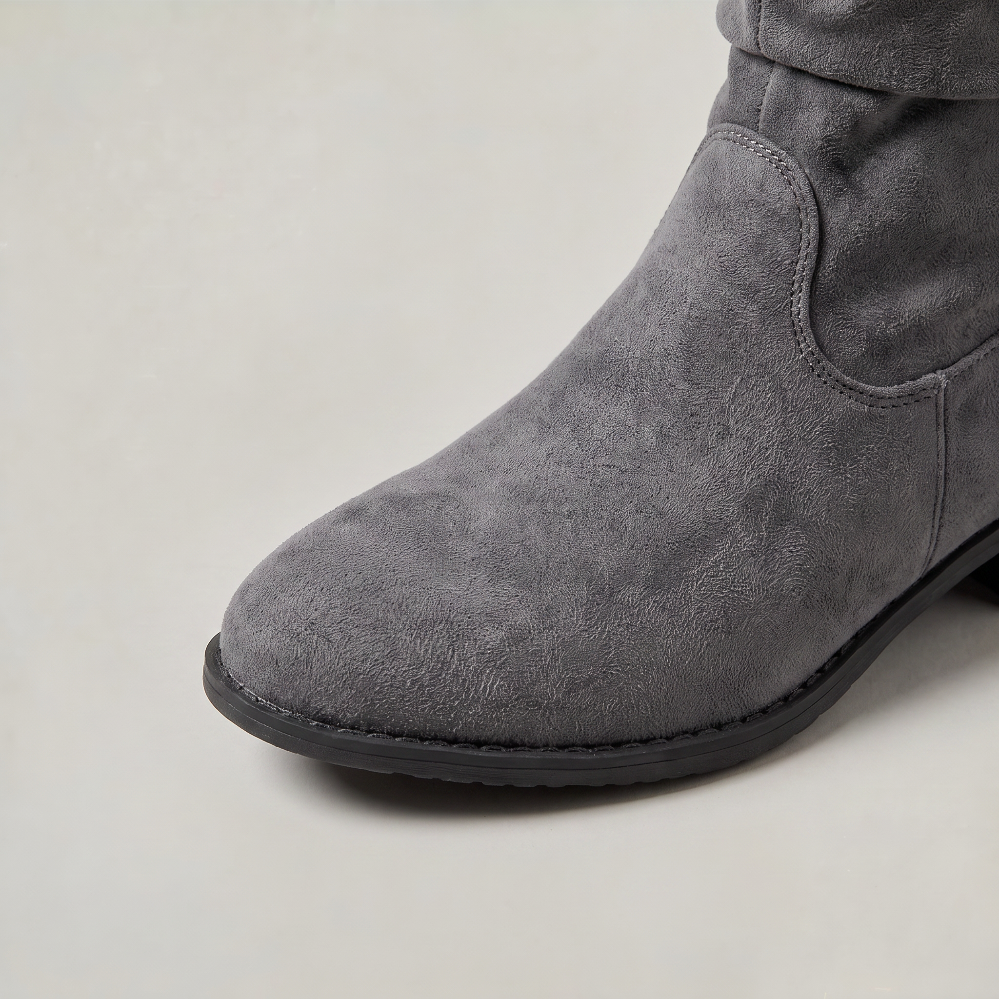 Women's Knee High Boots - Suede Look Slouchy Fold Over