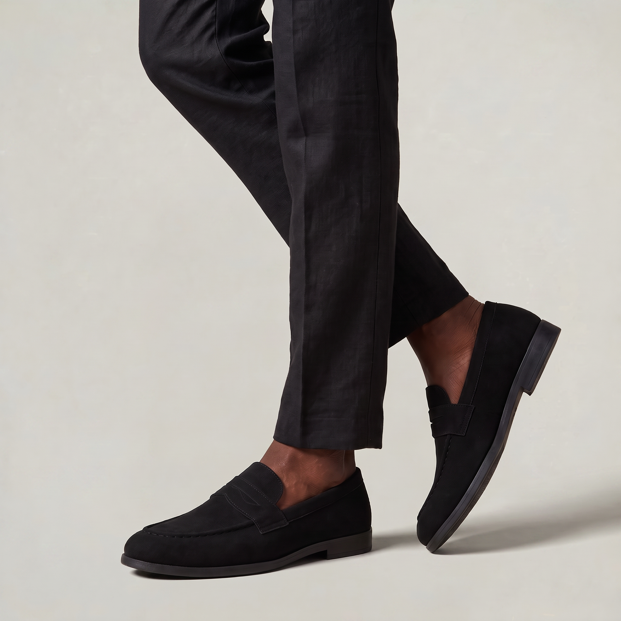 Men's Suede Look Penny Loafer - Slip On Loafers