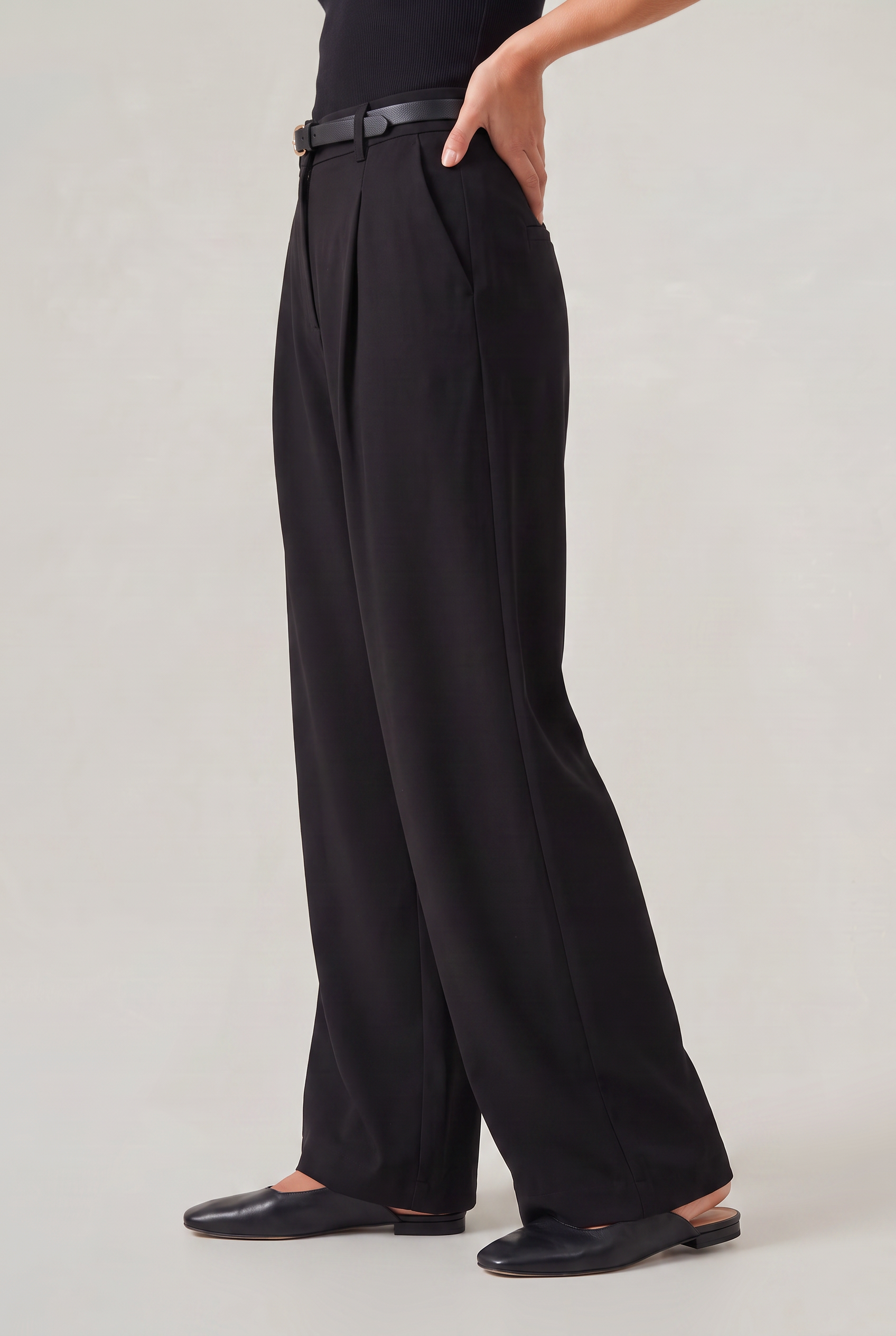 Women’s High Waisted Tailored Trousers Straight Wide Leg