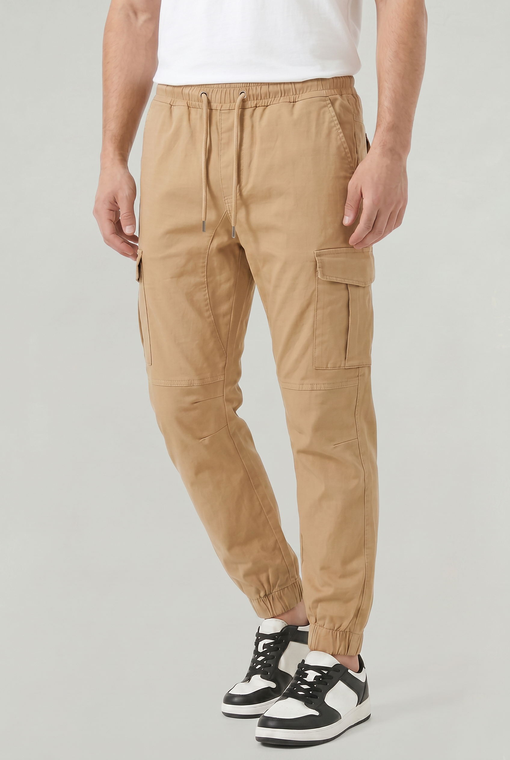 Men's Slim Fit Cotton Cargo Trousers