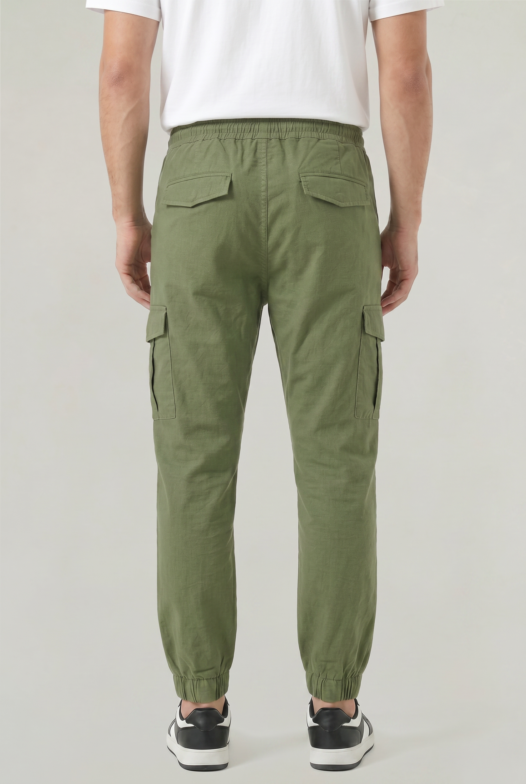 Men's Slim Fit Cotton Cargo Trousers