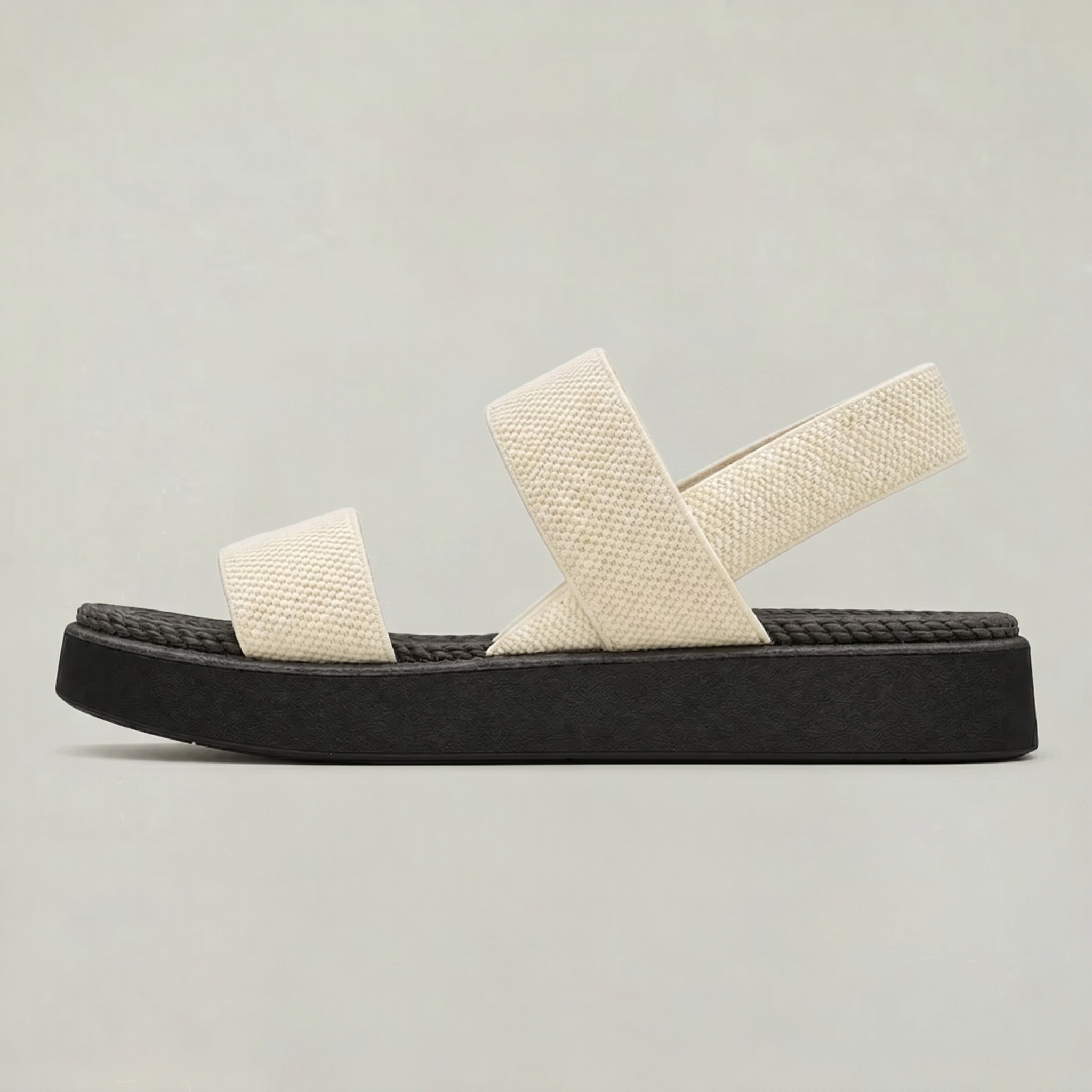 Women's Open Toe Platform Slide Sandals With Elastic Strap
