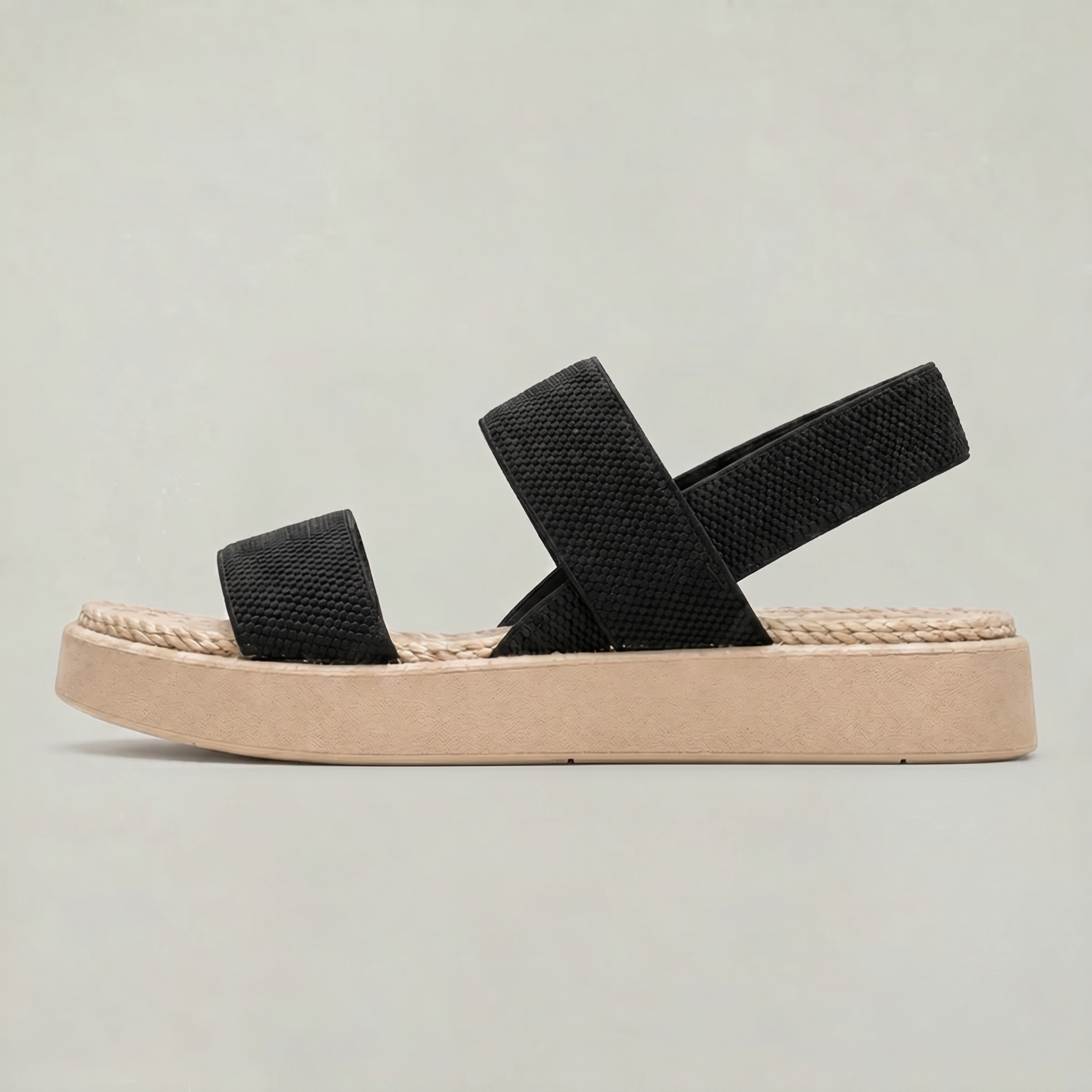 Women's Open Toe Platform Slide Sandals With Elastic Strap