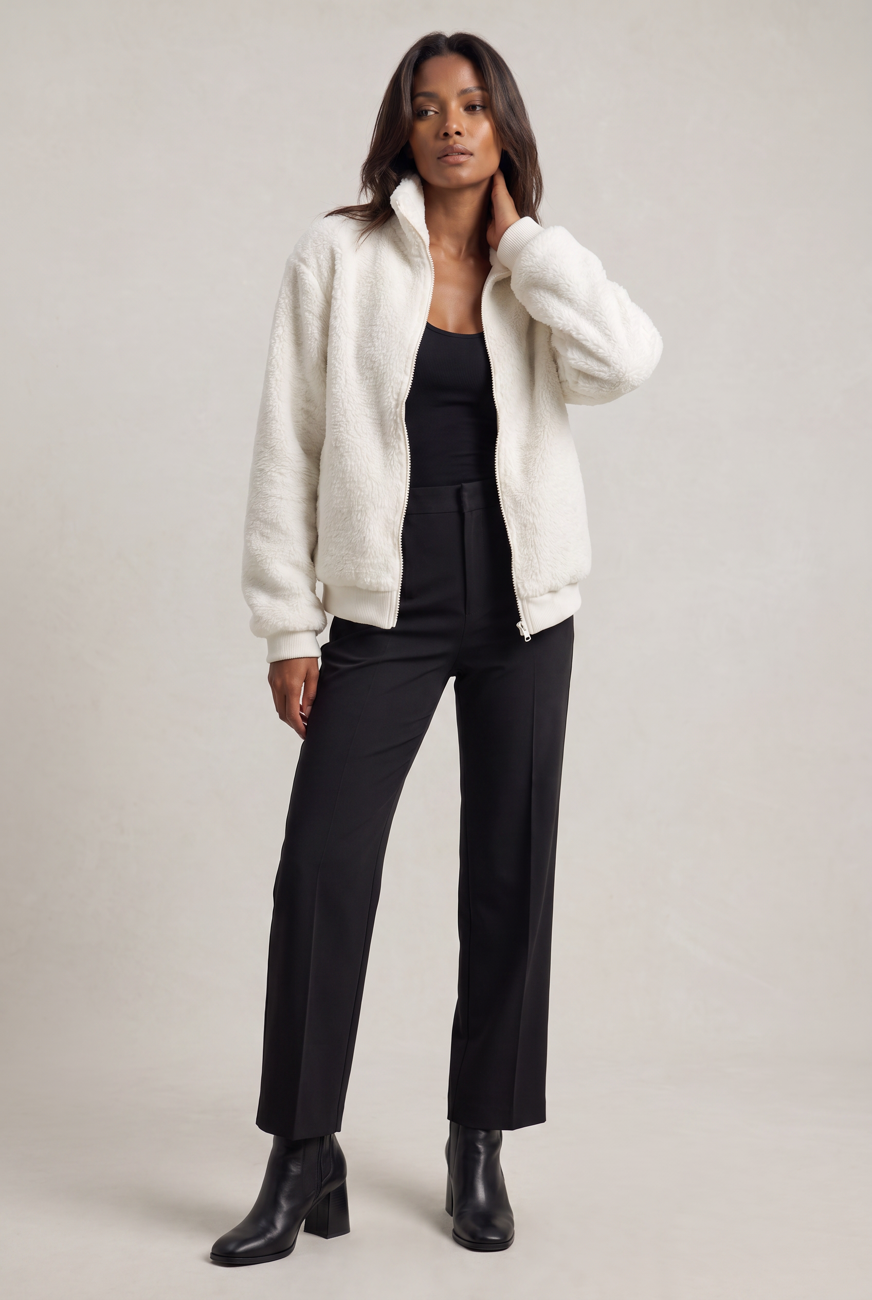 Women's Teddy Fleece Jacket – Zip-Up Borg Coat