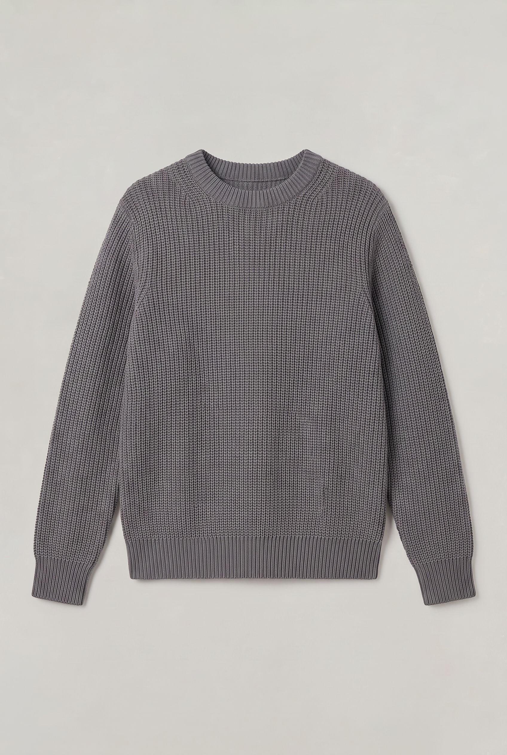 Men's Oversized Ribbed Knit Jumper - Crew Neck Sweater