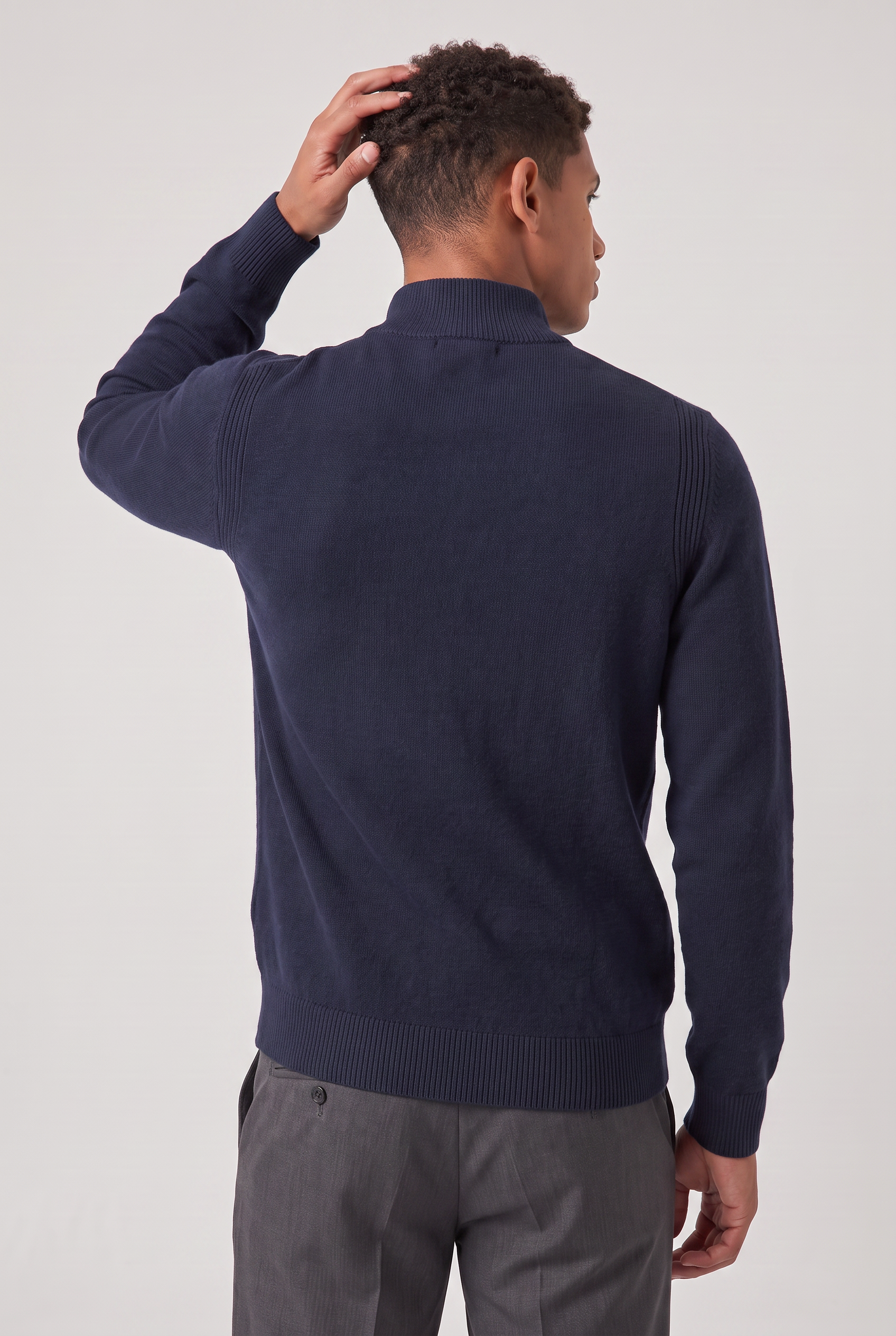 Men's Zip Up Funnel Neck Jumper