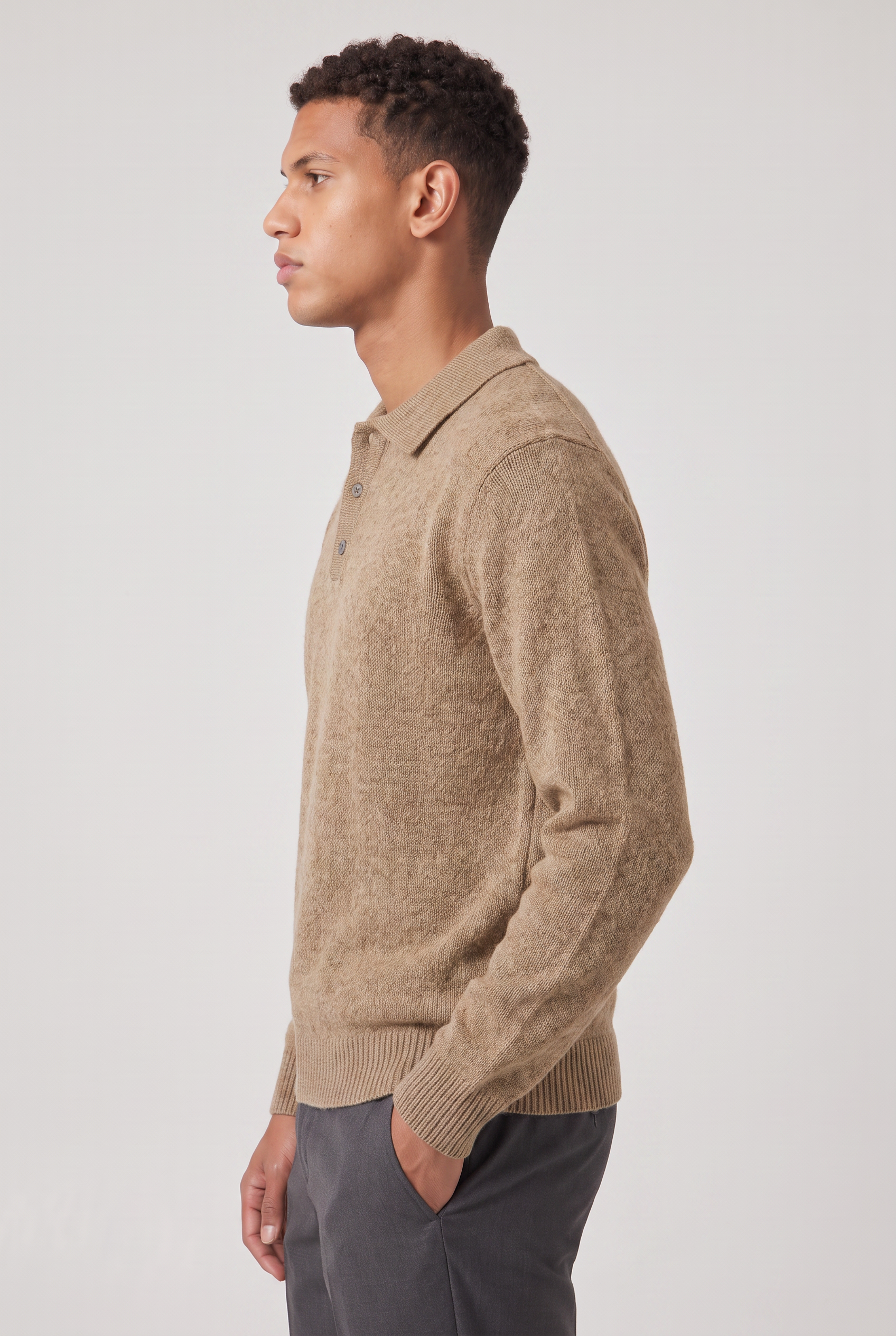 Men's Knitted Polo Jumper – Collared Long Sleeve Sweater