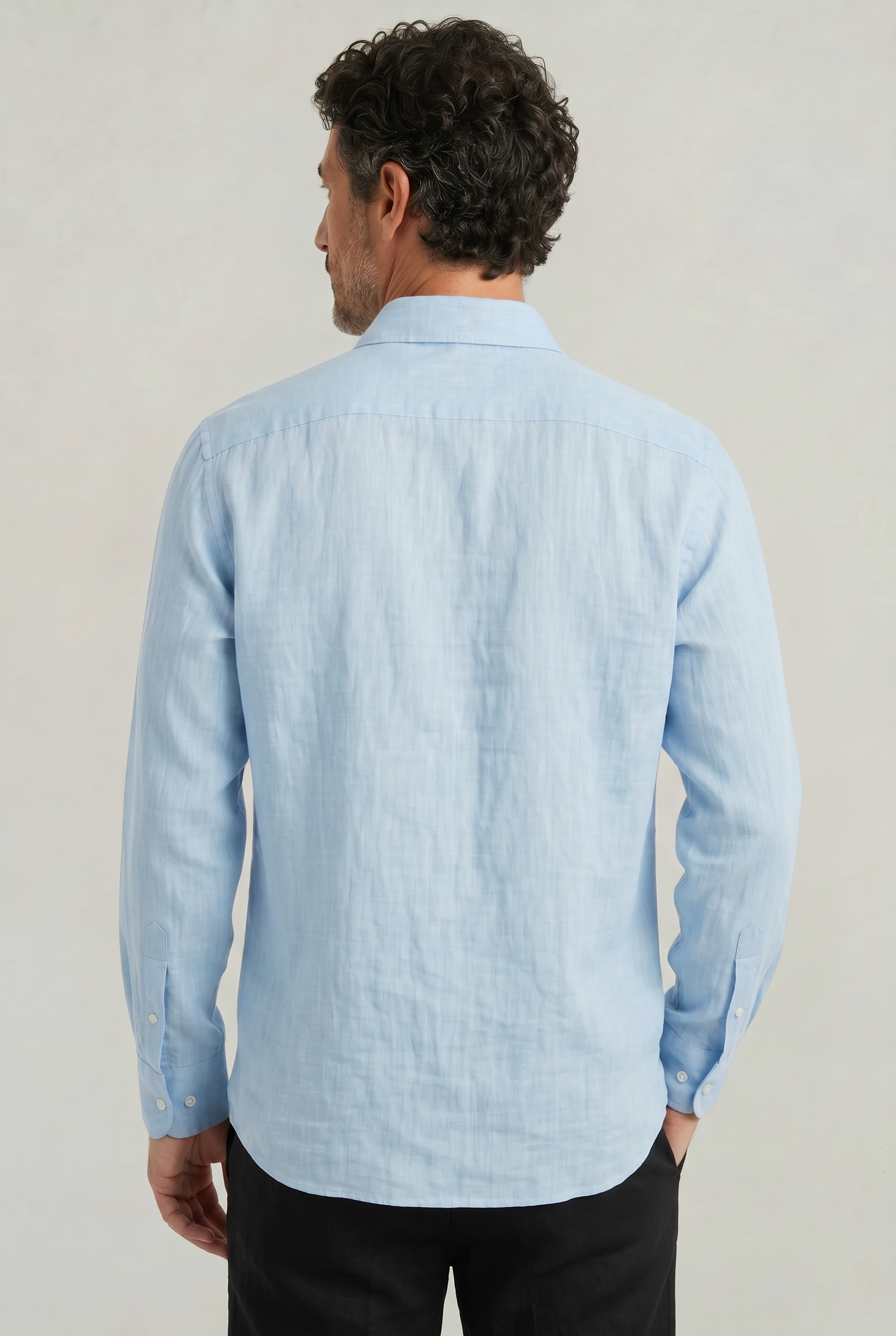 Men's Long Sleeve Linen Button Down Shirt