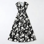 Women’s V-Neck Floral Print Summer Maxi Dress