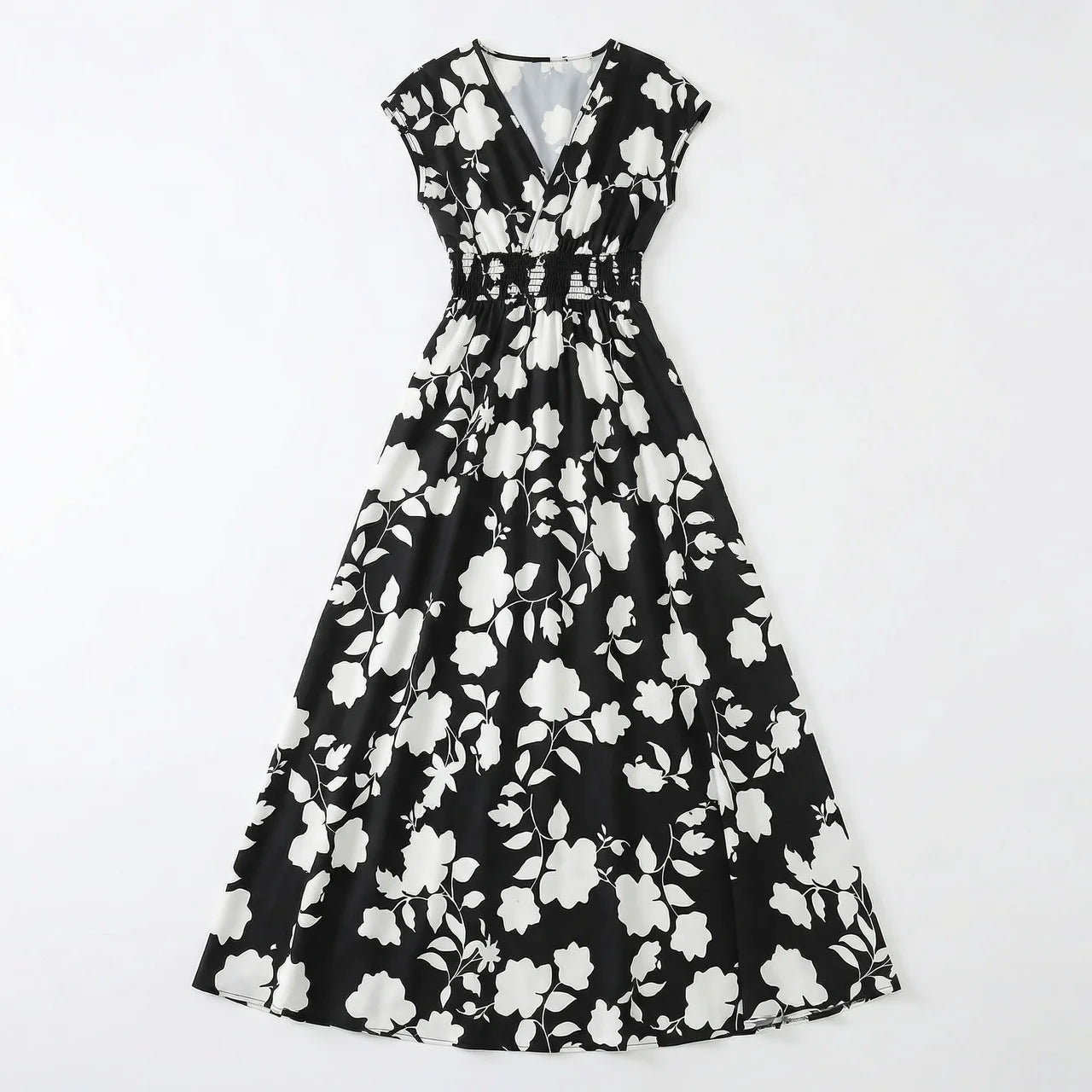 Women’s V-Neck Floral Print Summer Maxi Dress