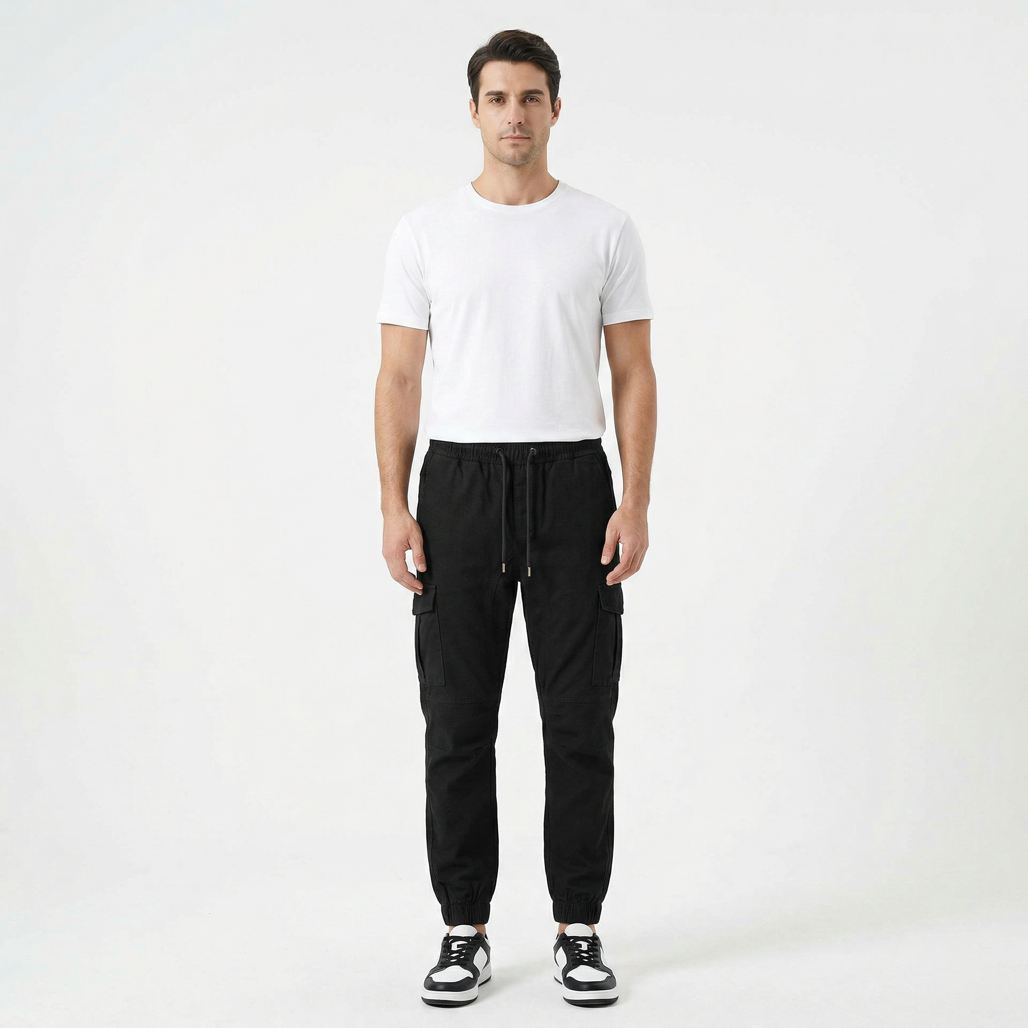 Men's Slim Fit Cotton Cargo Trousers