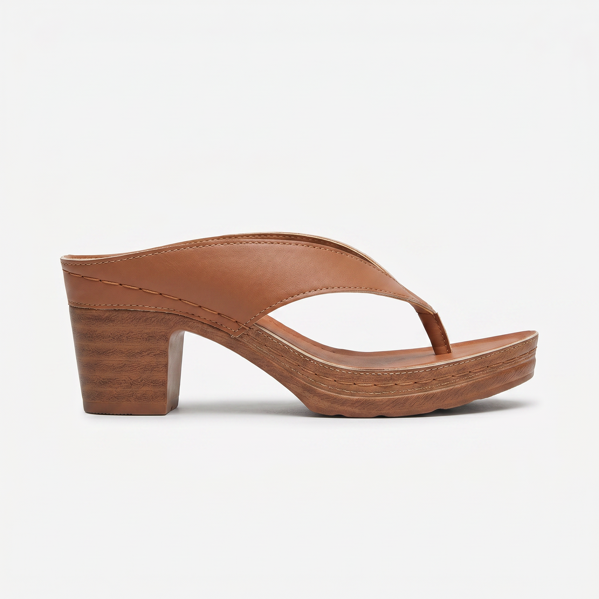 Women's Chunky Heel Thong Sandals