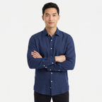 Men's Long Sleeve Linen Button Down Shirt