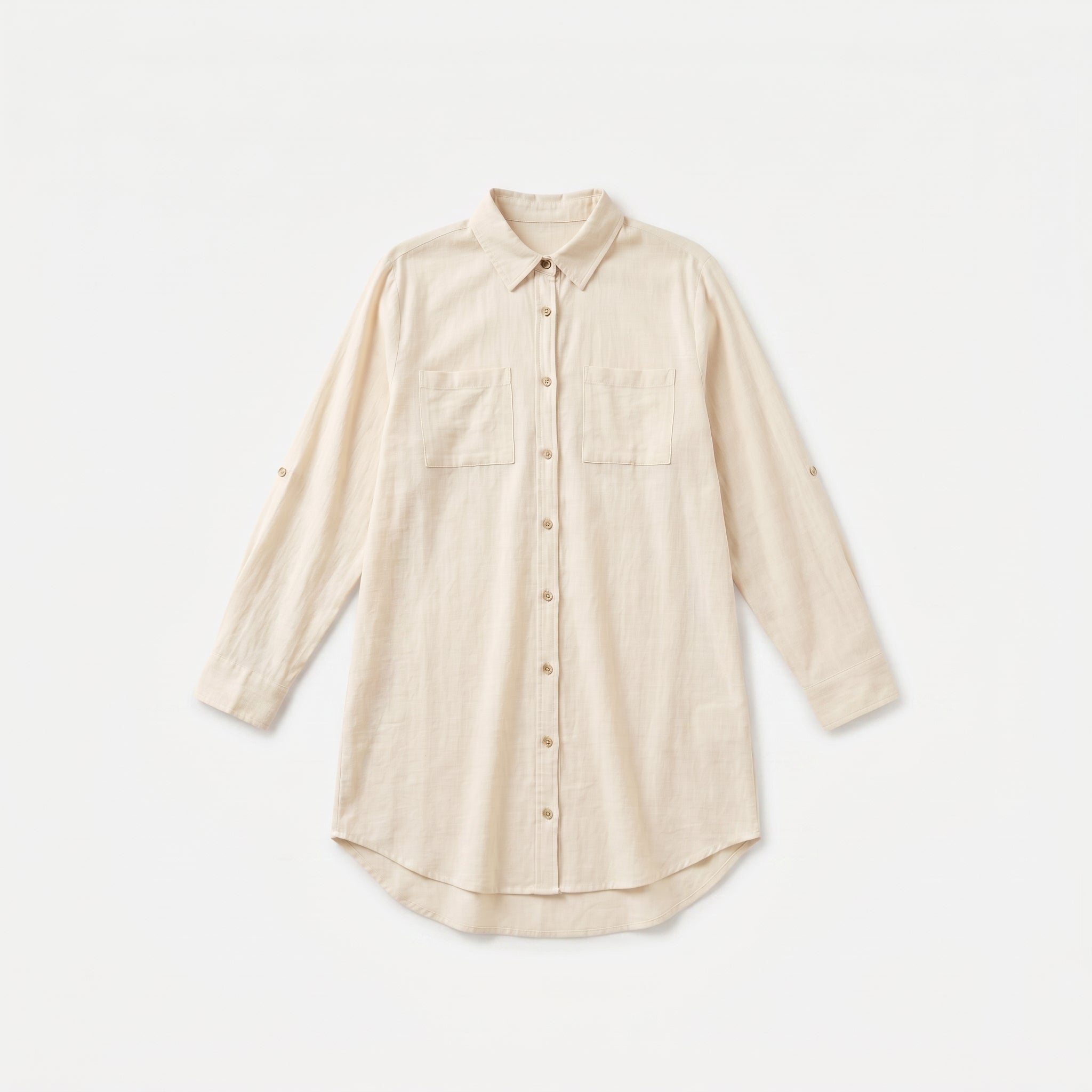 Women's Oversized Button Down Linen Shirt Dress