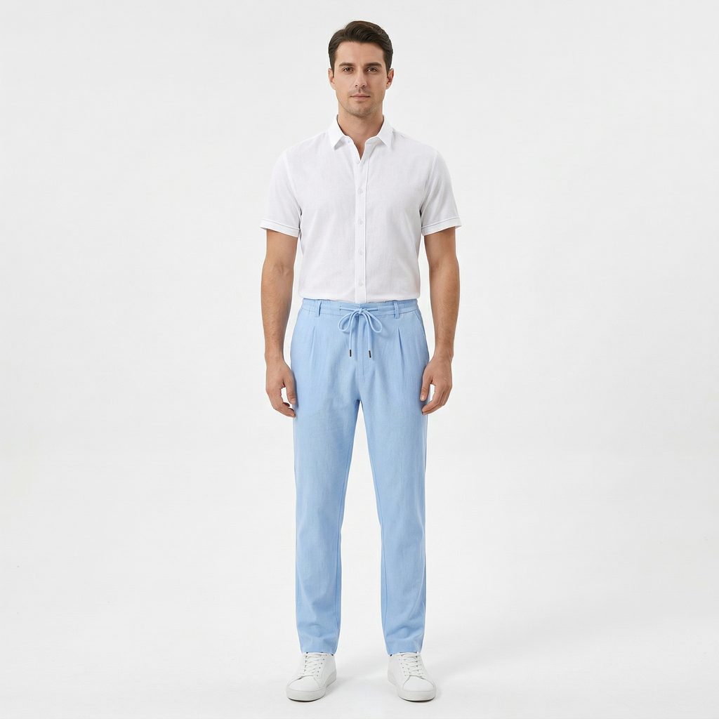 Birchbourne - Men’s Summer Drawstring Waist Straight Leg Pants