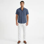 Men's Cotton-Linen Short Sleeve Shirt
