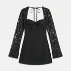 Women's Long Sleeve Lace Mini Dress
