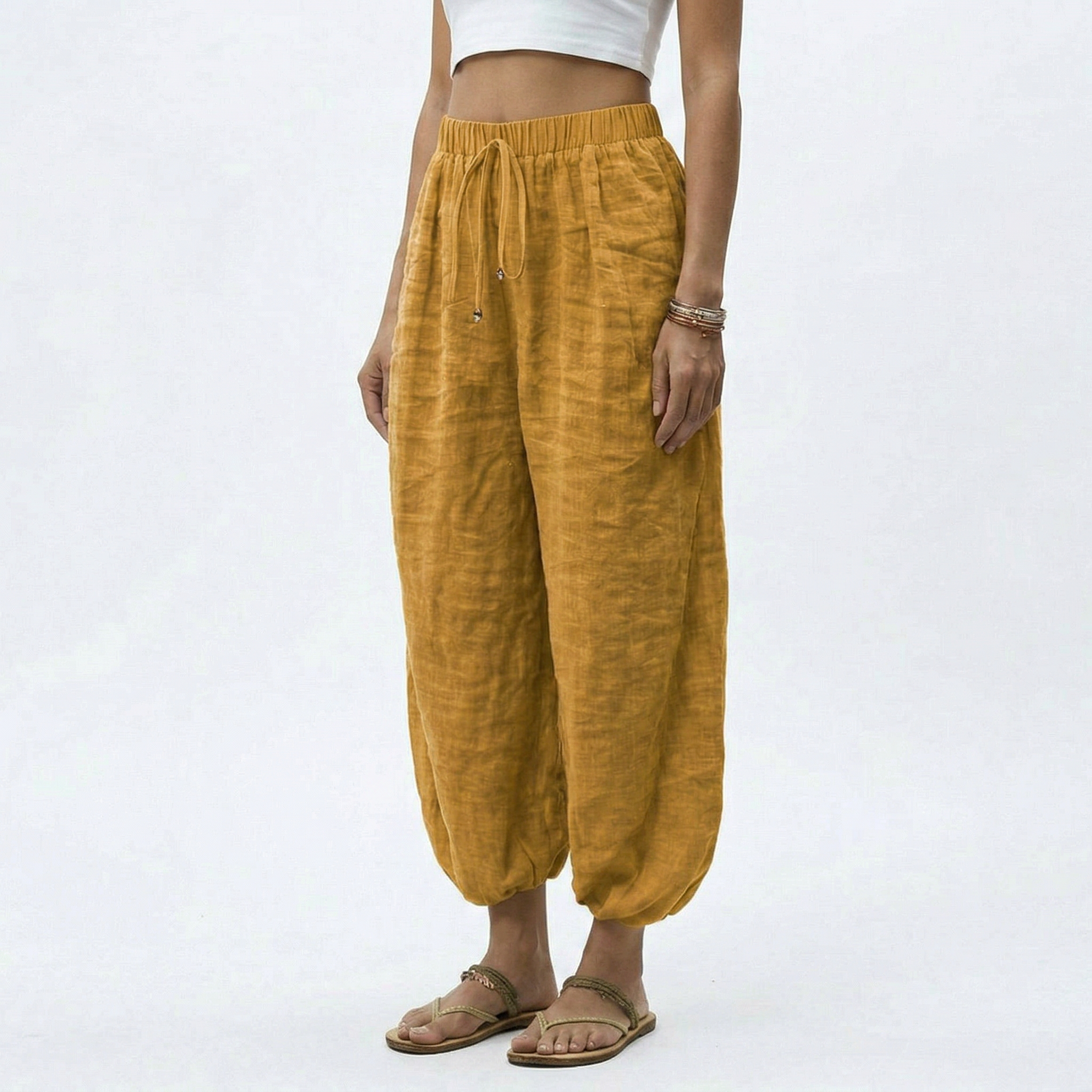 Women's Wide Leg Linen Trousers