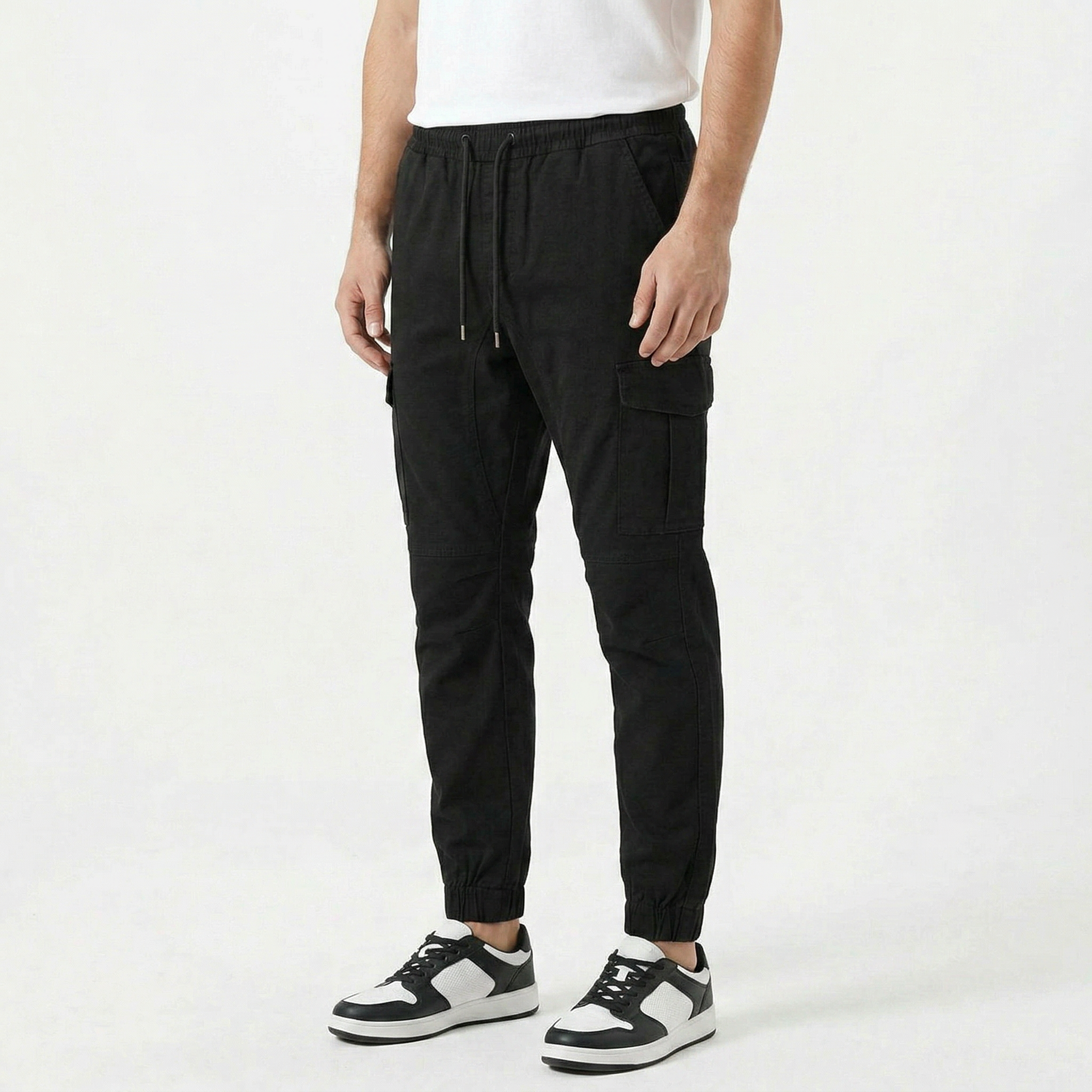 Men's Slim Fit Cotton Cargo Trousers