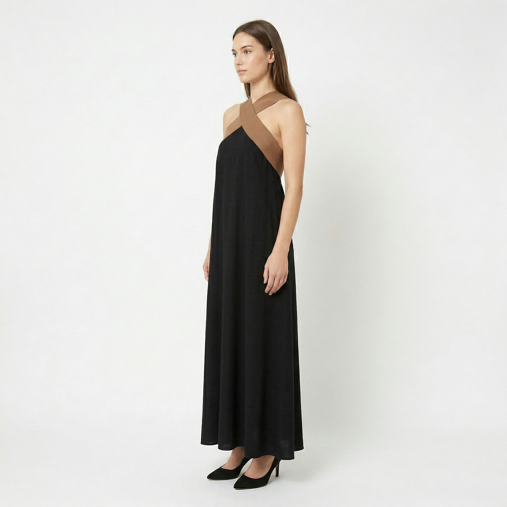Women's Comfortable Crossed Maxi Dress