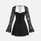 Women's Long Sleeve Lace Mini Dress
