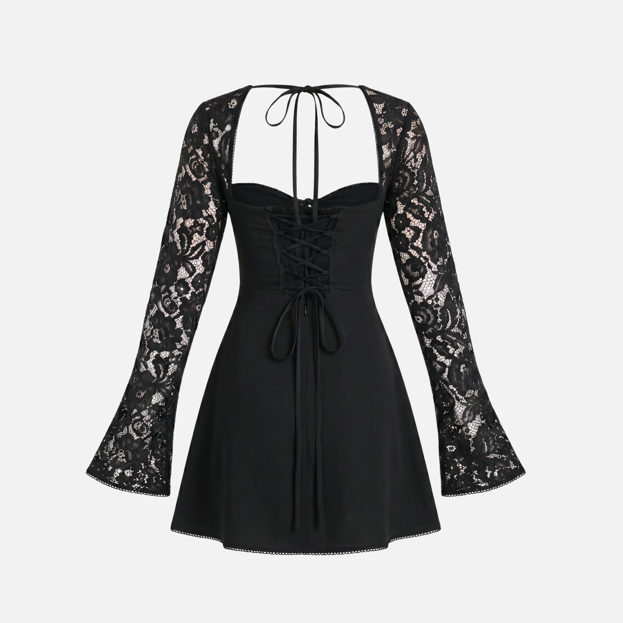 Women's Long Sleeve Lace Mini Dress