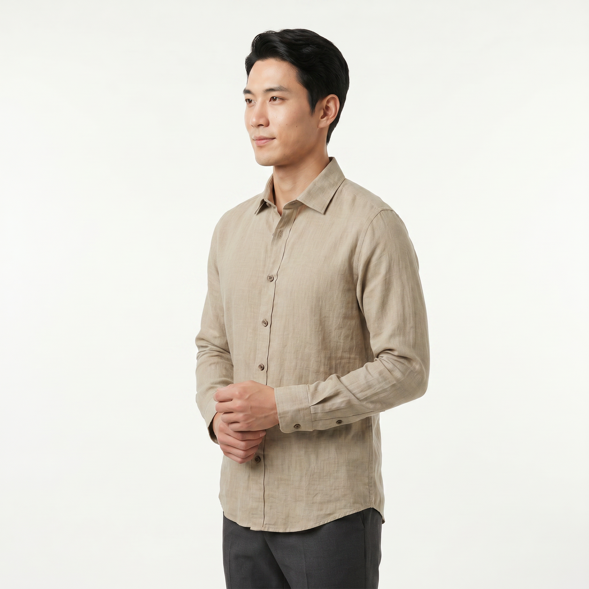 Men's Long Sleeve Cotton Button Down Shirt