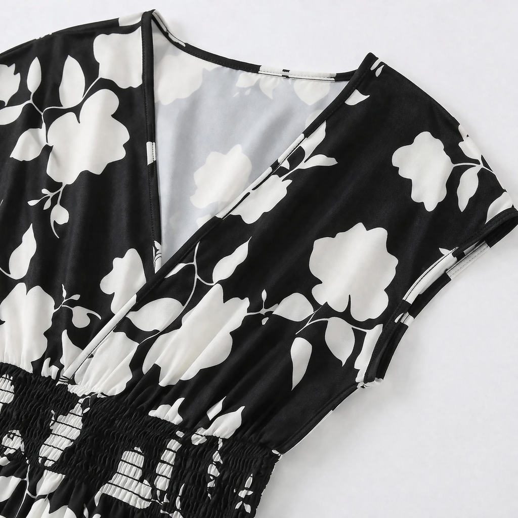 Women’s V-Neck Floral Print Summer Maxi Dress