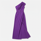 Women's One-Shoulder Maxi Evening Dress -  Asymmetric Neckline