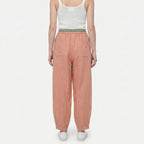 Women's Linen Drawstring Waist Wide Leg Trousers