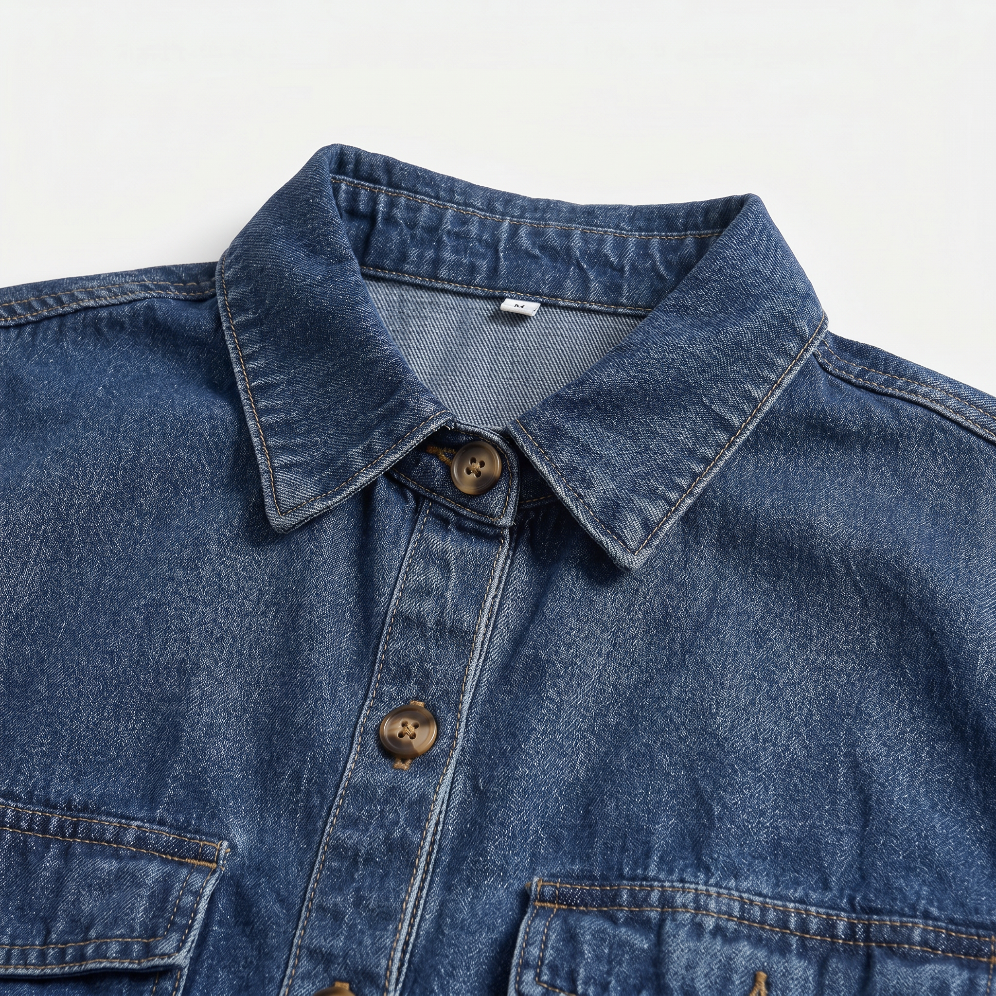 Women's Denim Short Sleeve Shirt and Shorts Two Piece Set