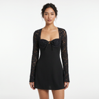 Women's Long Sleeve Lace Mini Dress