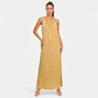 Women's Halter Neck Sleeveless Summer Maxi Dress