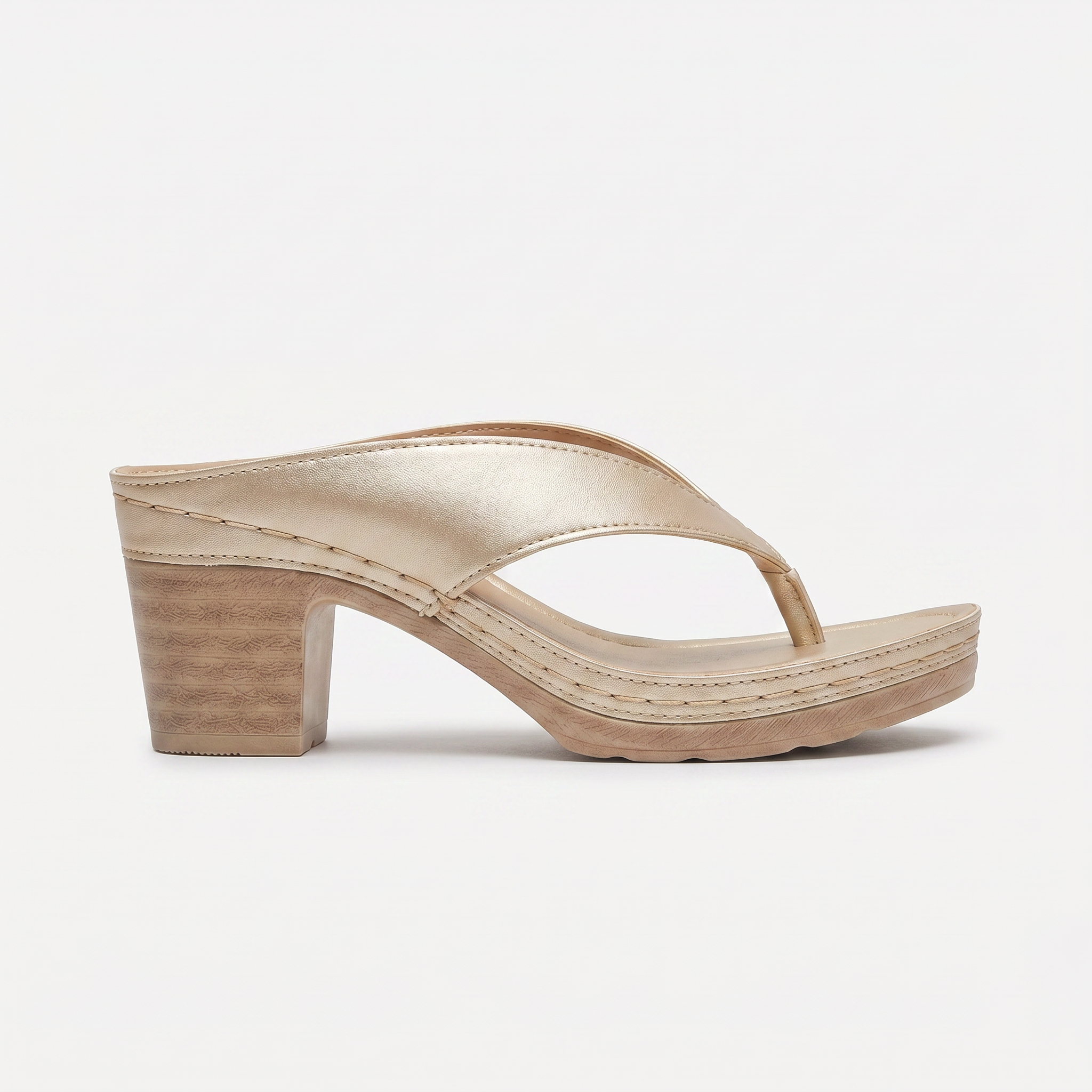 Women's Chunky Heel Thong Sandals