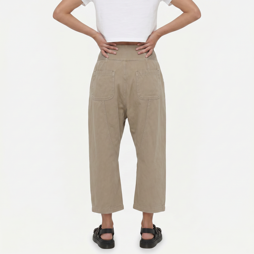 Women's Cotton Linen Wide Leg Trousers